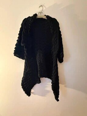 Claudia Nichole 100% Cashmere Textured Open Cardigan – Size Large
